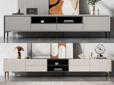 现代电视柜3D模型下载